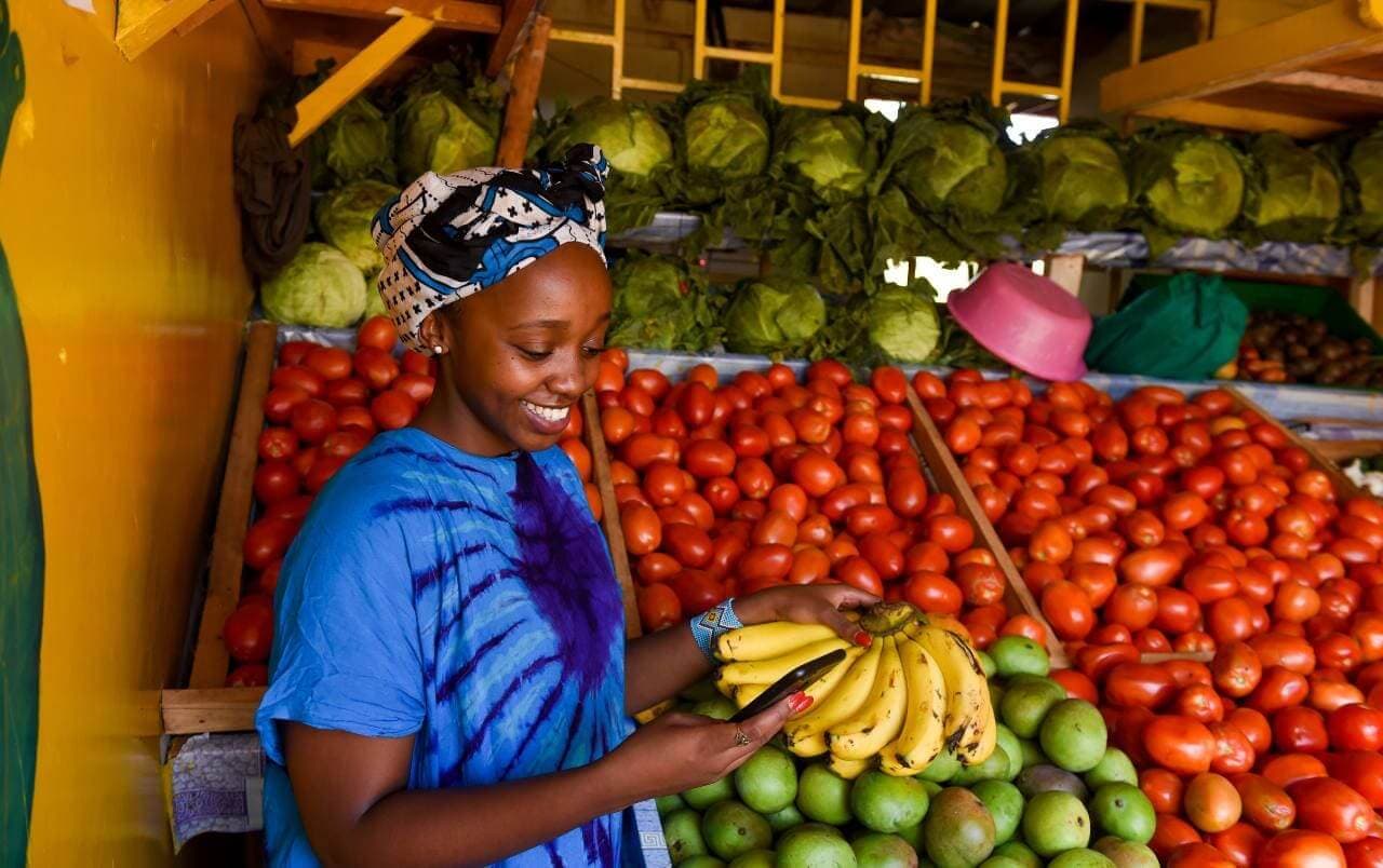 Fresh produce arranged for vendors and buyers