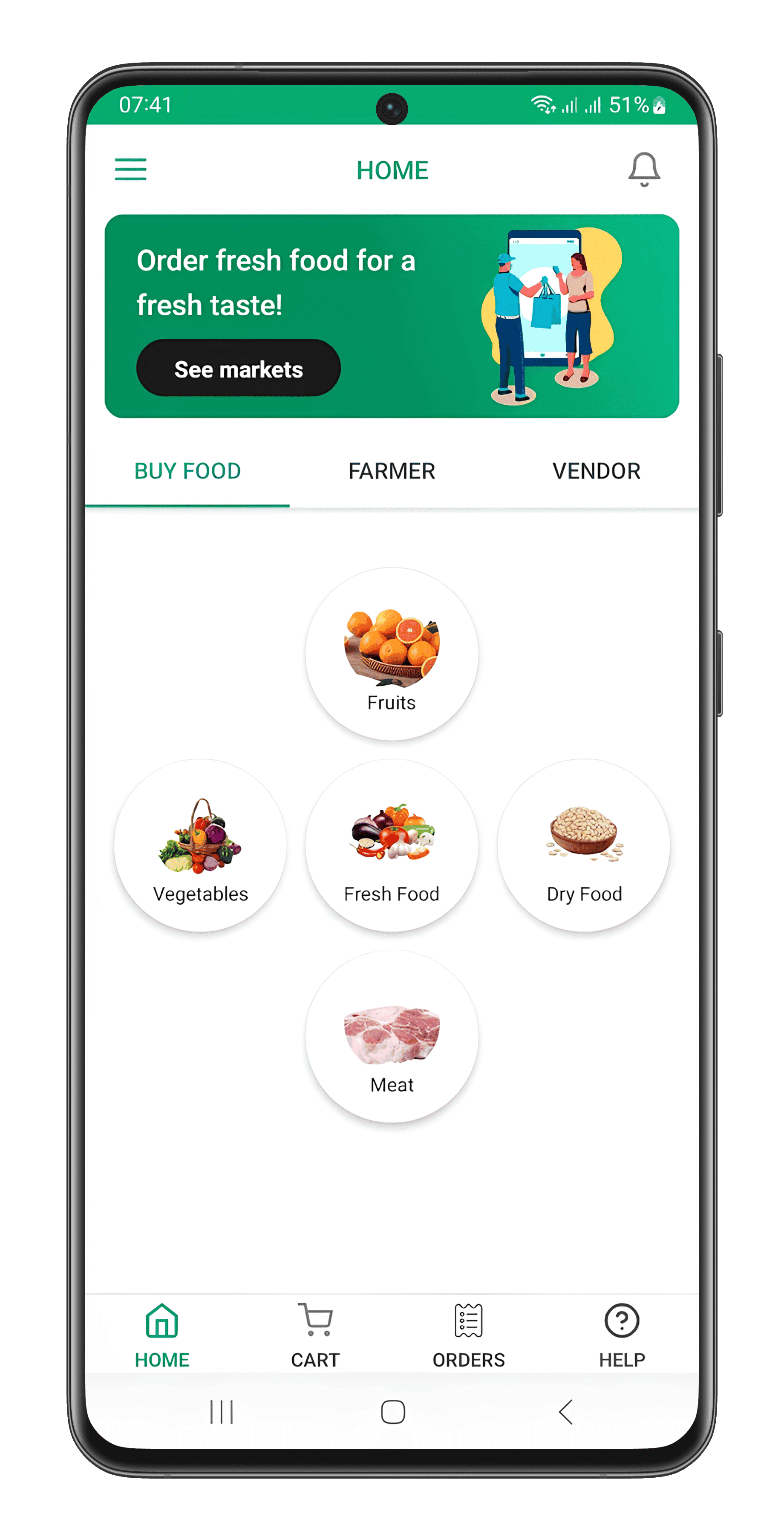 AgriX mobile app home screen showing farm marketplace tools